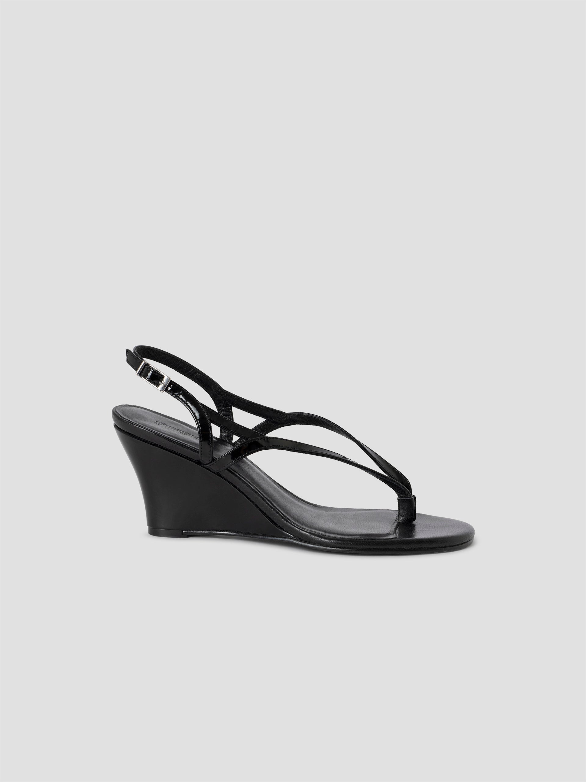 black wedge sandals
